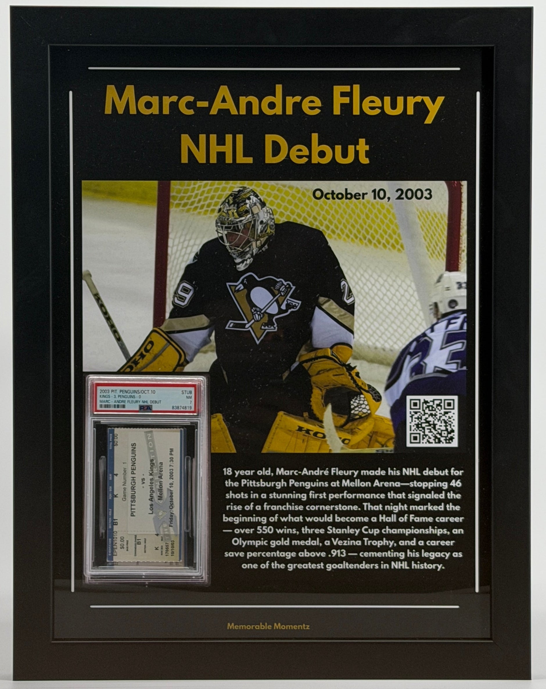 Marc-André Fleury — NHL Debut