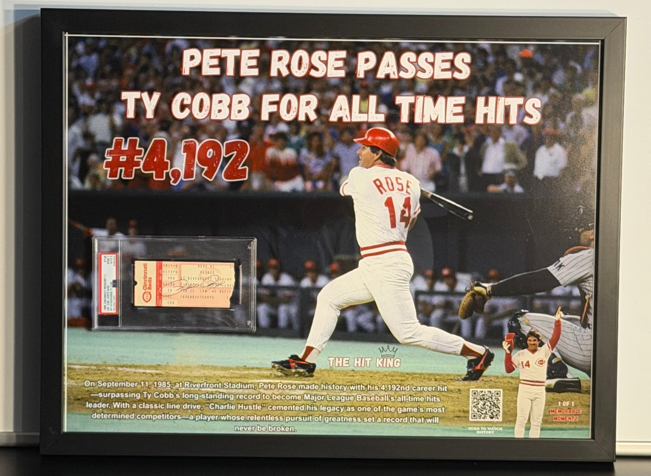 Pete Rose hit #4,192 most all time