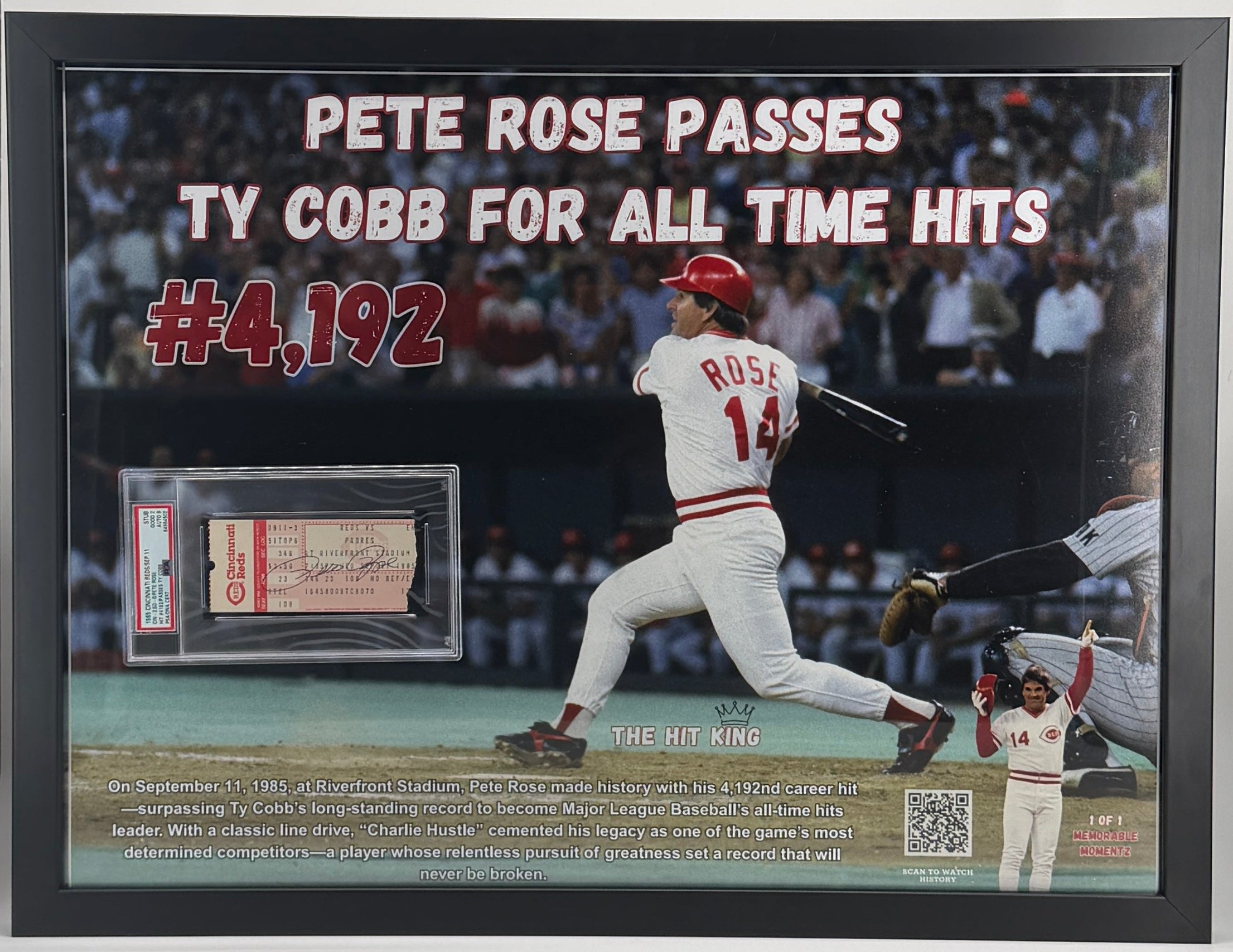 Pete Rose hit #4,192 most all time