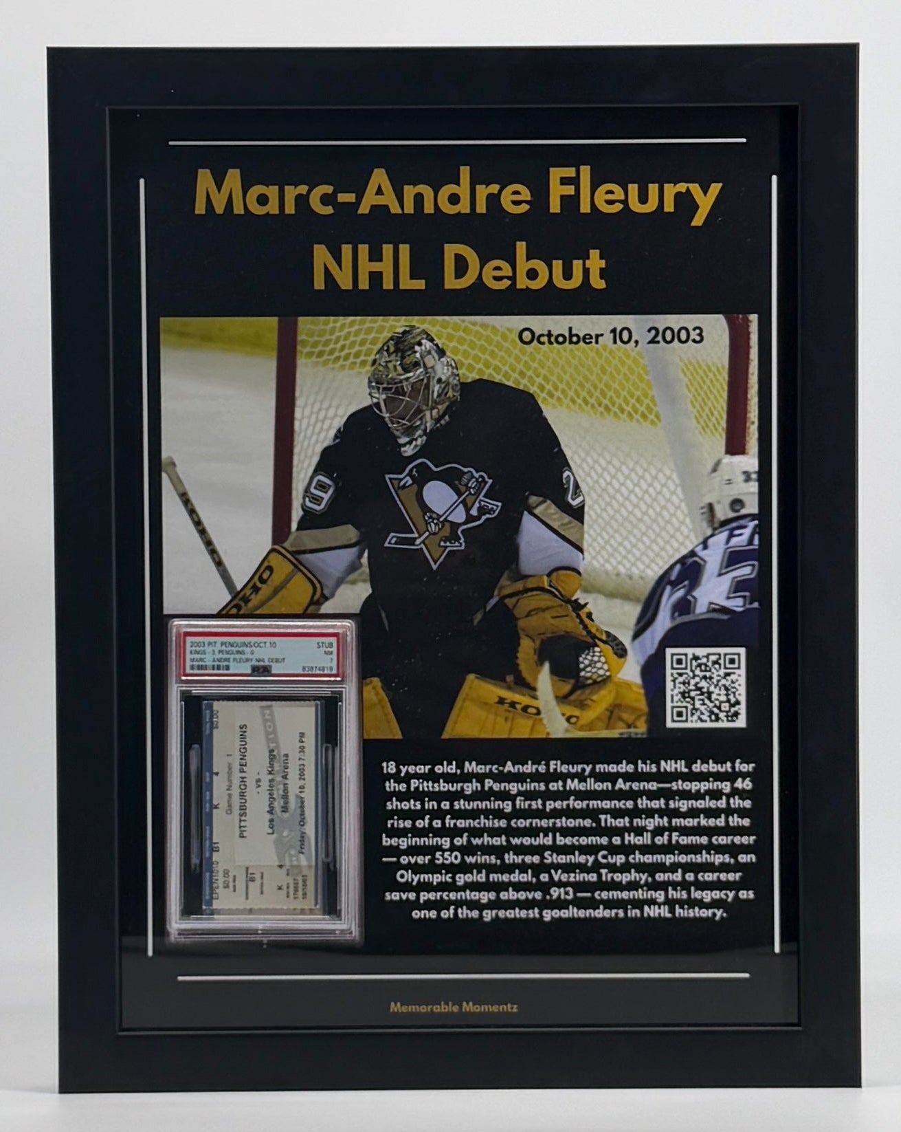 Marc-André Fleury — NHL Debut